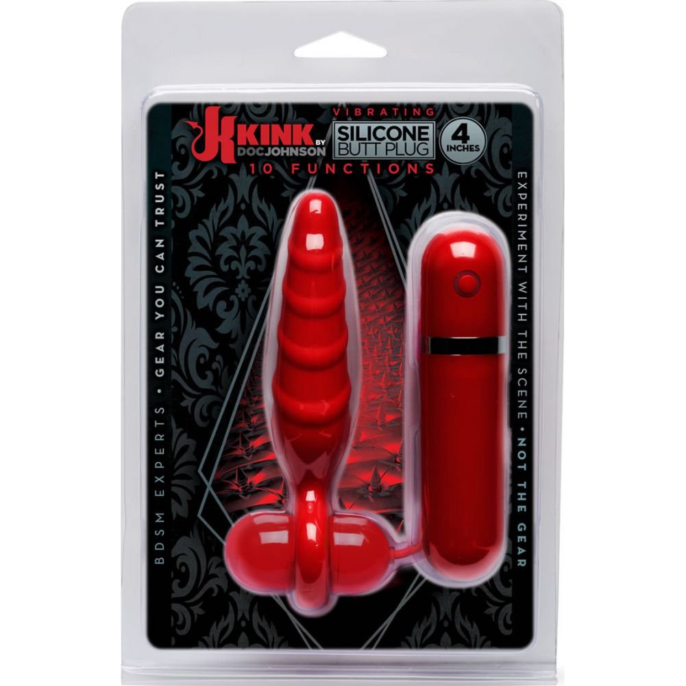 Kink Vibrating Silicone Butt Plug By Doc Johnson 4 Inch