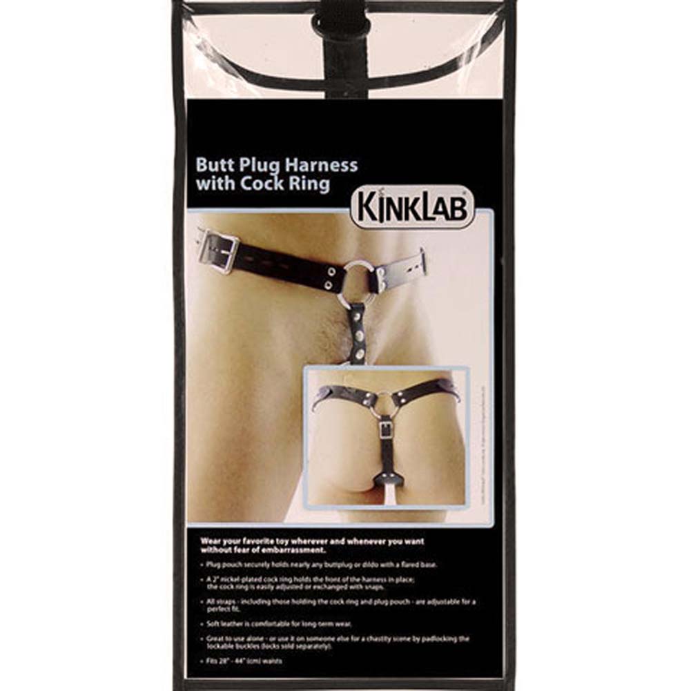 KinkLab Butt Plug Harness with Dildo Ring, Black - dearlady.us KinkLab Butt Plug Harness with Dildo Ring, Black - dearlady.us