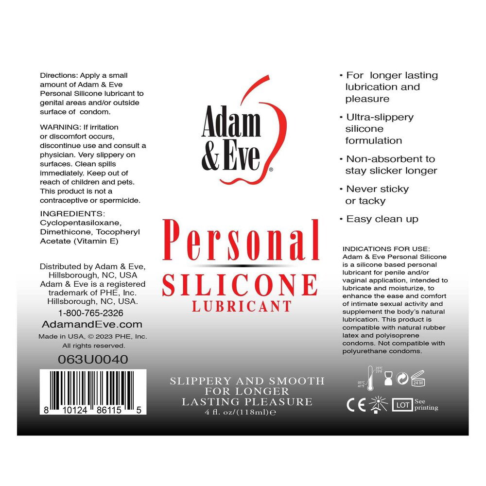 Adam and Eve Personal Silicone Lubricant, 4 fl.oz (120 mL) - dearlady.us Adam and Eve Personal Silicone Lubricant, 4 fl.oz (120 mL) - dearlady.us