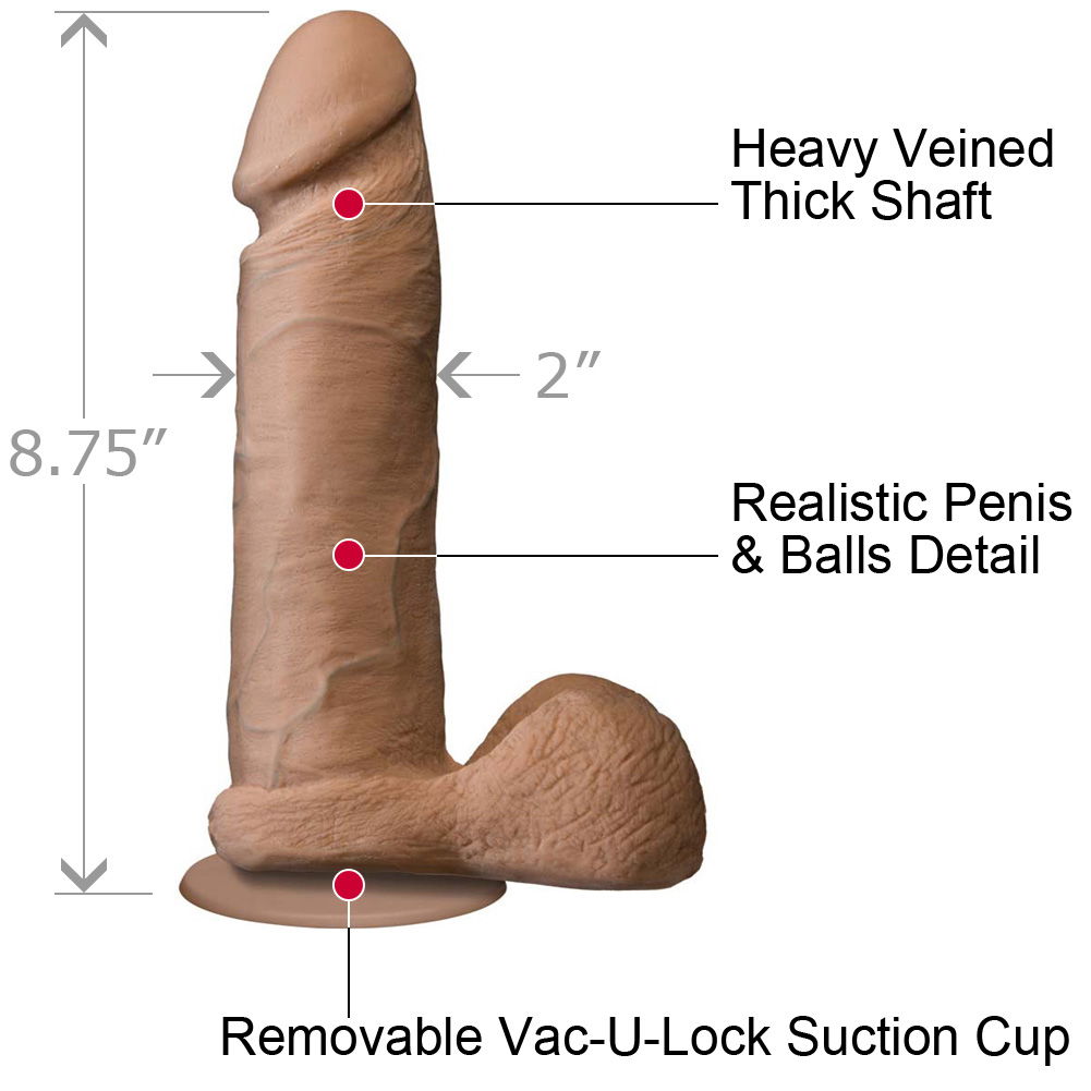 Vac-U-Lock Dual Density UltraSKYN Realistic Dildo with Suction Base, 8