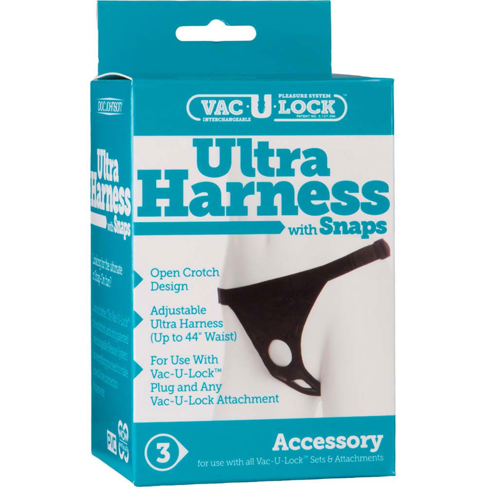 Doc Johnson Vac-U-Lock Ultra Harness with Snaps, Black - dearlady.us