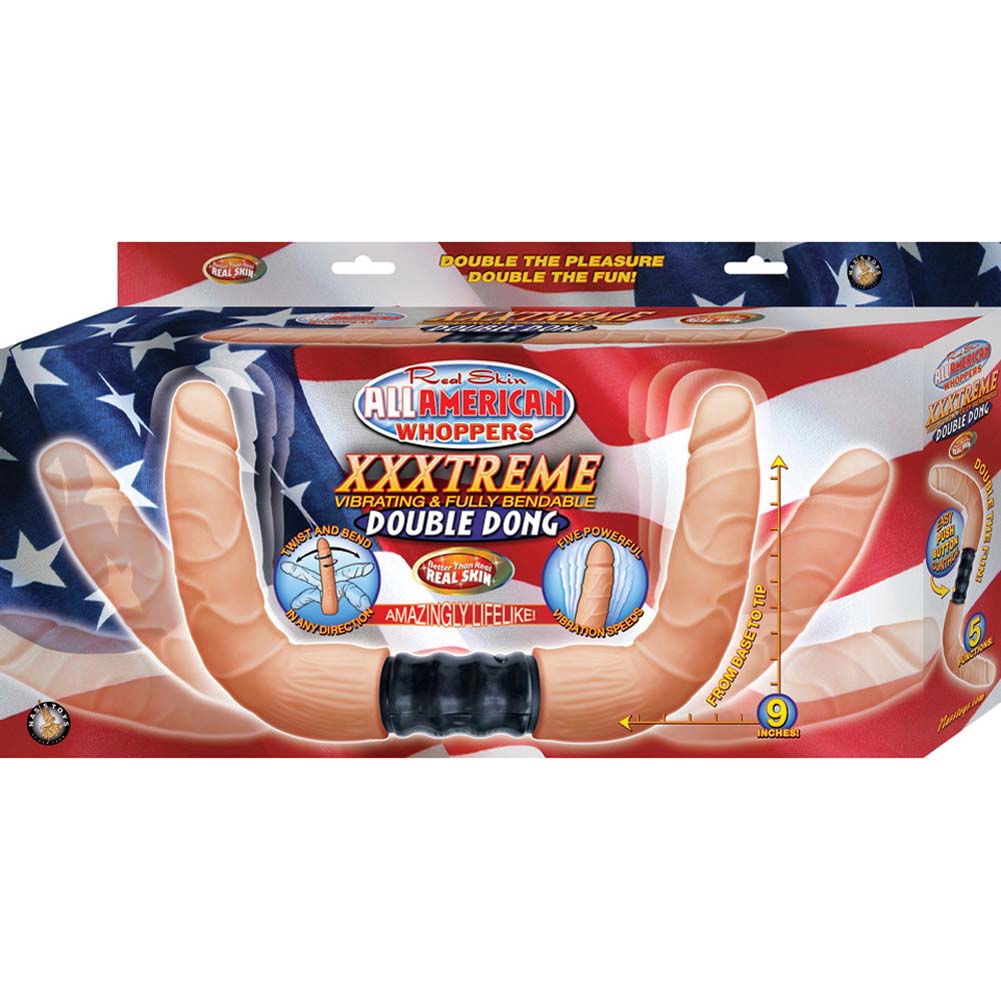 Realskin All American Whoppers Xxxtreme Vibrating Double Dong 21 Flesh