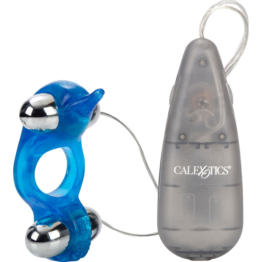 CalExotics Diving Dolphin Jelly Dual Action Vibrating Ring, Blue -  dearlady.us