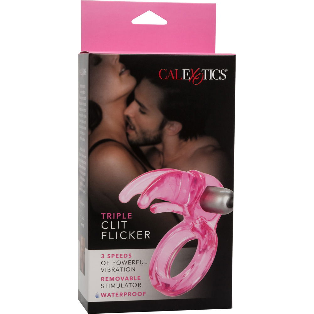 CalExotics Triple Clit Flicker Cordless Jelly Vibrating Ring, Pink -  dearlady.us