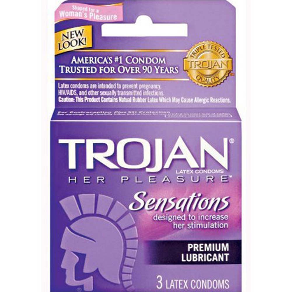Trojan Her Pleasure Sensations Lubricated Condoms, 3 Pack - dearlady.us