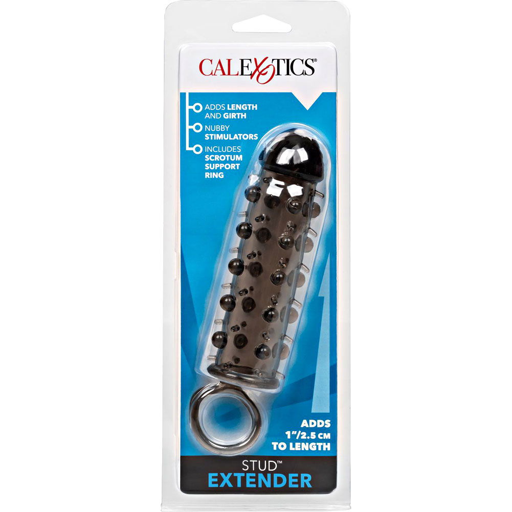 Stud Extender w/ Support Ring Clear - Male Penis Sleeve Cock Extension  Enhancer