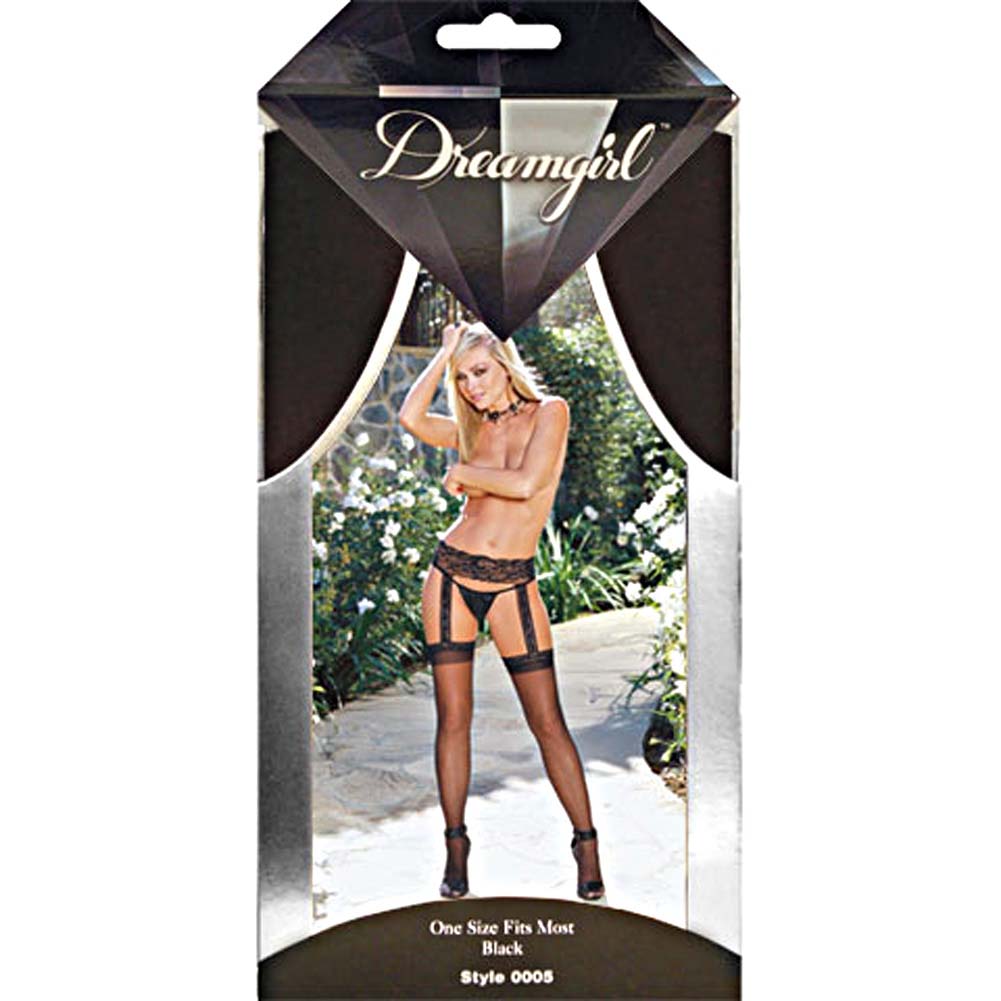 Dreamgirl Sheer Lace Garter Belt Pantyhose, One Size, Black - dearlady.us Dreamgirl Sheer Lace Garter Belt Pantyhose, One Size, Black - dearlady.us