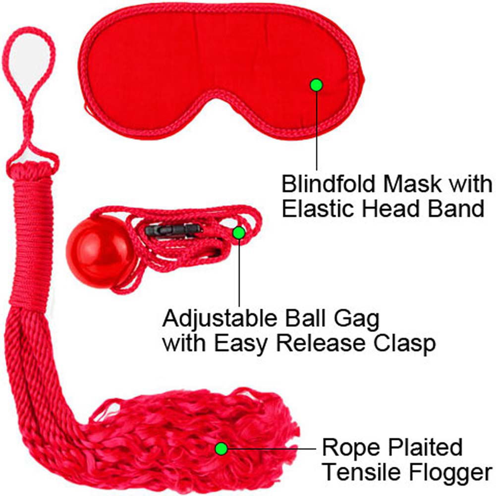 Fetish Fantasy Series Japanese Silk Rope Bondage Kit, Red 