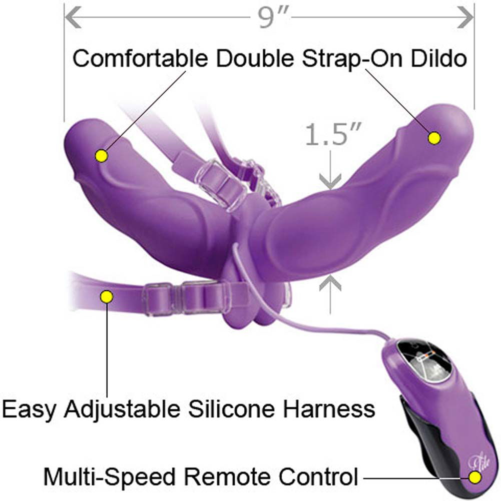 Fetish Fantasy Elite Vibrating Double Delight Silicone Strap-On, 9