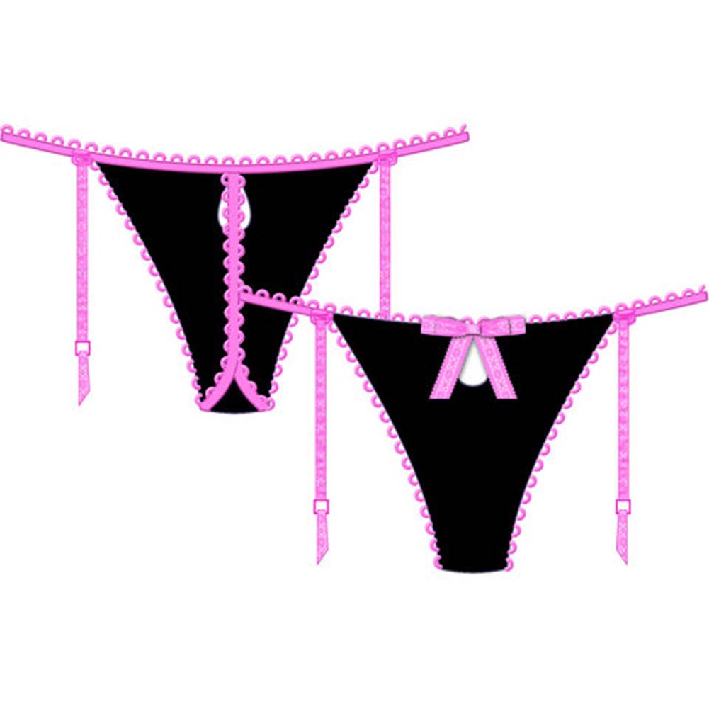 Garters Objects Necessary Objects Temptress Keyhole G-String Panty with Garters, Medium ...