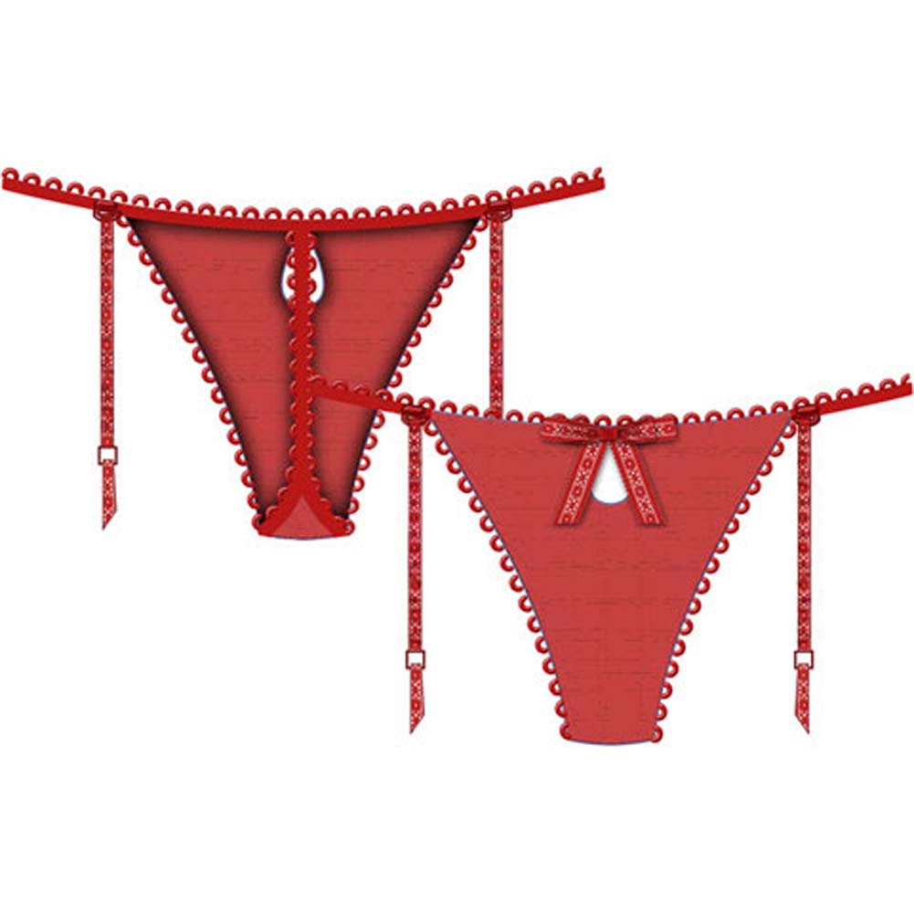 Garters Objects Necessary Objects Temptress Keyhole G-String Panty with Garters, Small ...