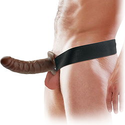 ERECTION ASSISTANT HOLLOW STRAP-ON 6 VIBRATING-BLACK - #3079-2