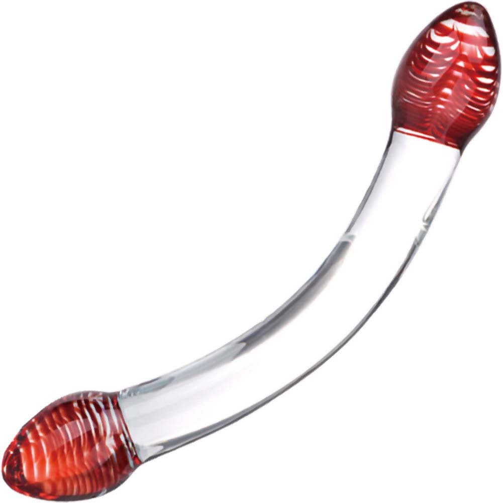 Glas Red Head Double Glass Dildo 9 Clearred