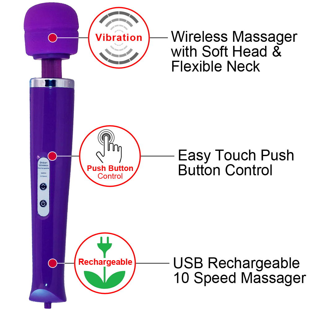 Shibari My Wand Wireless Rechargeable 10 Speed Personal Massager, Purple -  dearlady.us