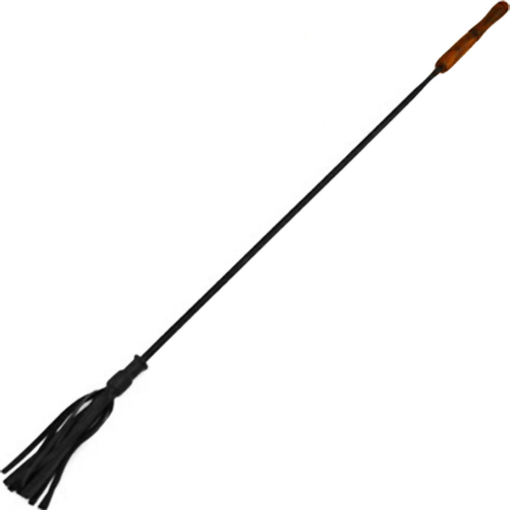 Rouge Leather Riding Crop with Wooden Handle, 23.5