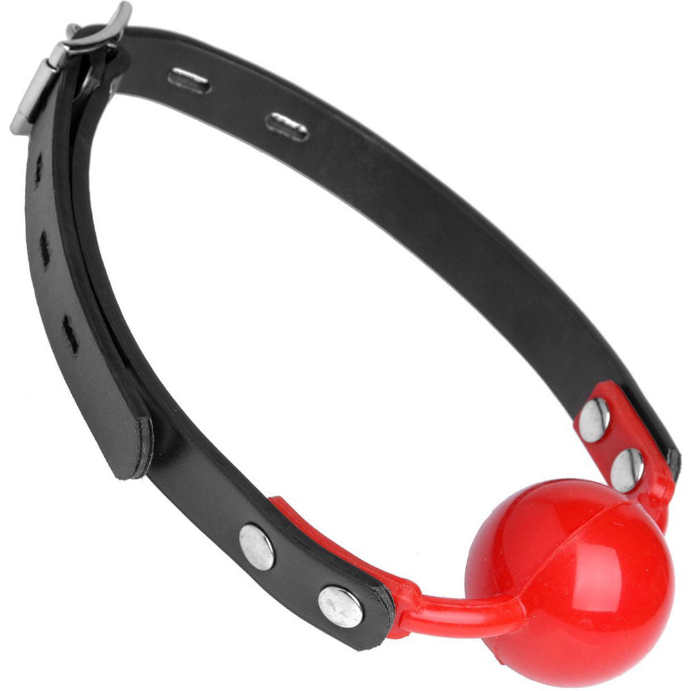 Master Series Adjustable Silicone Hush Ball Gag, Red - dearlady.us