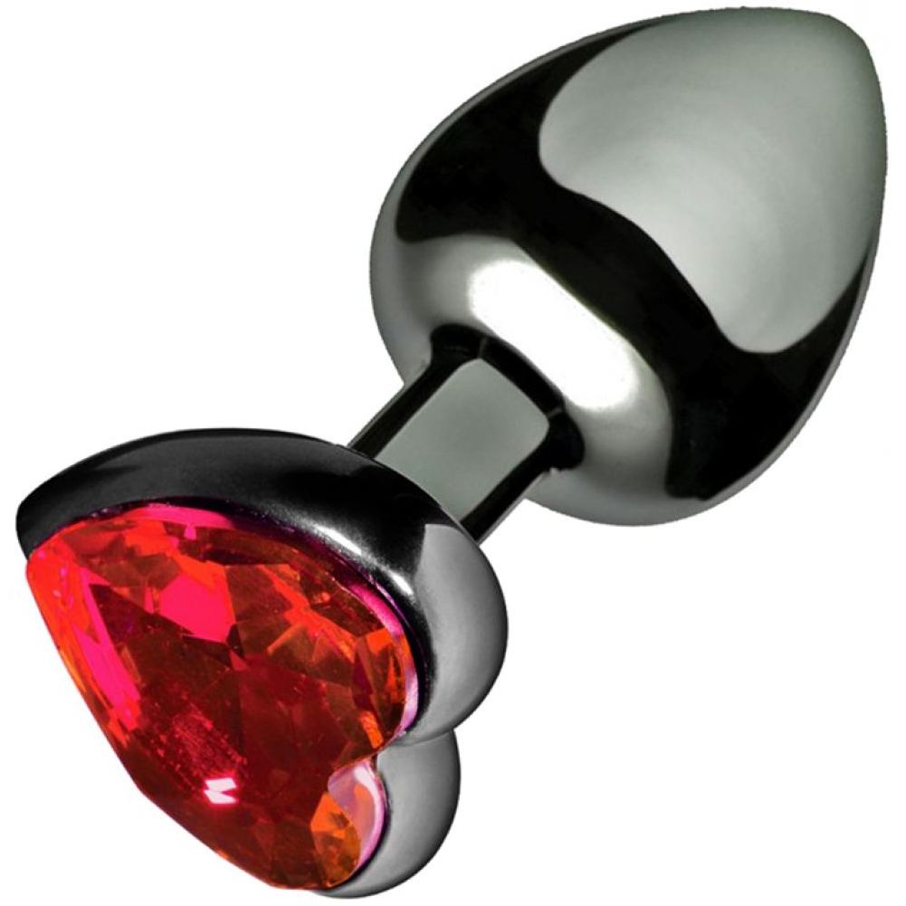 Crimson Tied Collection Heart Shaped Jewel Butt Plug, 3.25