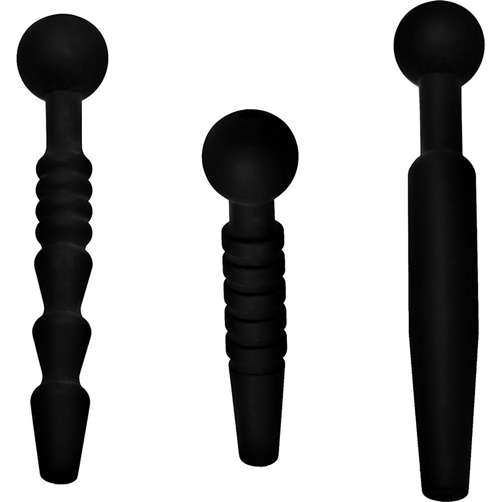 Master Series Dark Rods 3 Piece Urethra Expanders Set, Black - dearlady.us