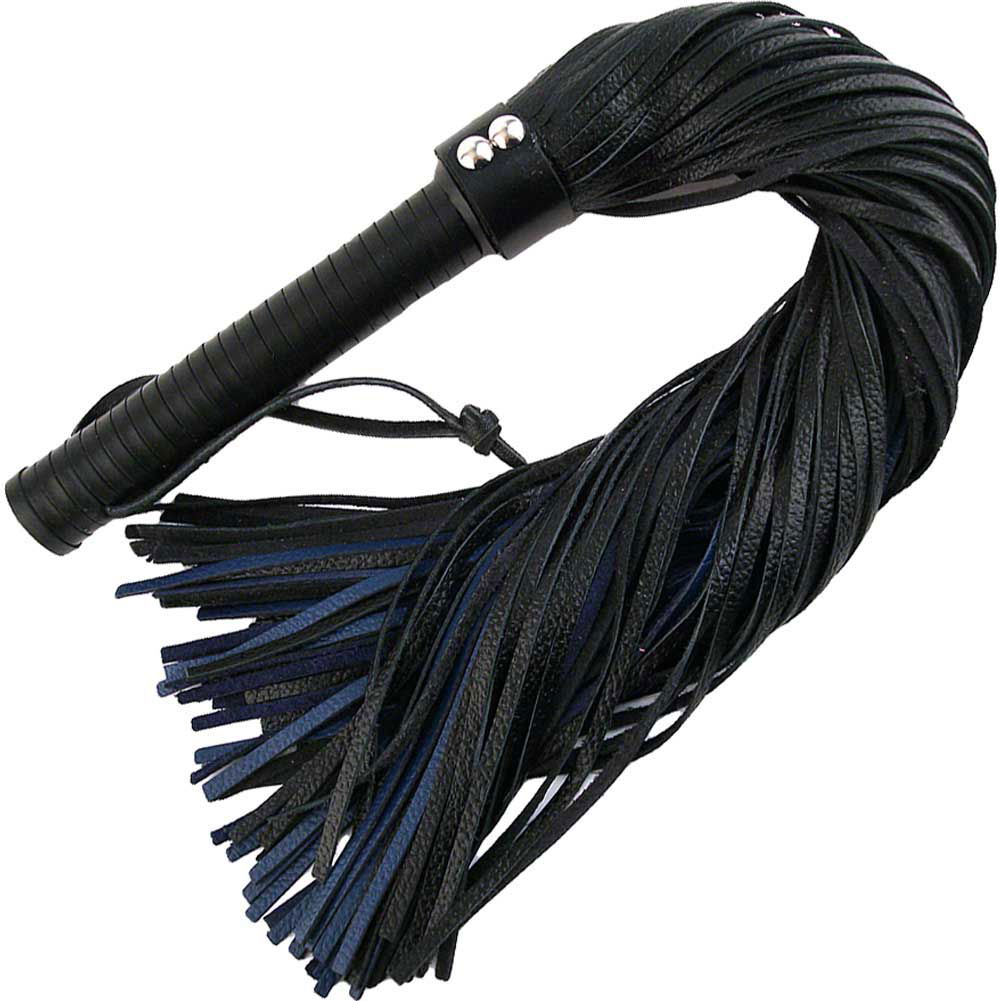 Black Flogger With Leather Handle