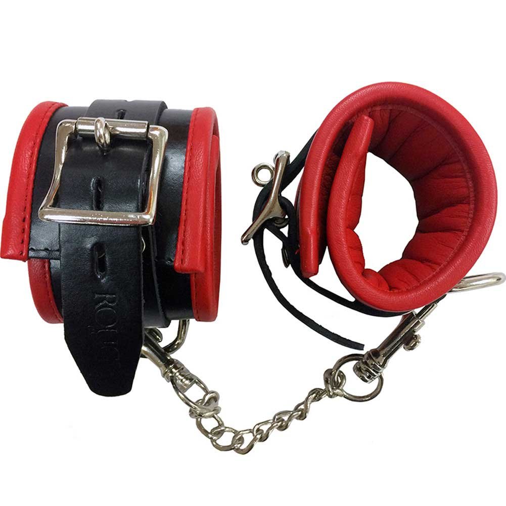 Rouge Garments Bondage Padded Wrist Cuffs, Red/Black
