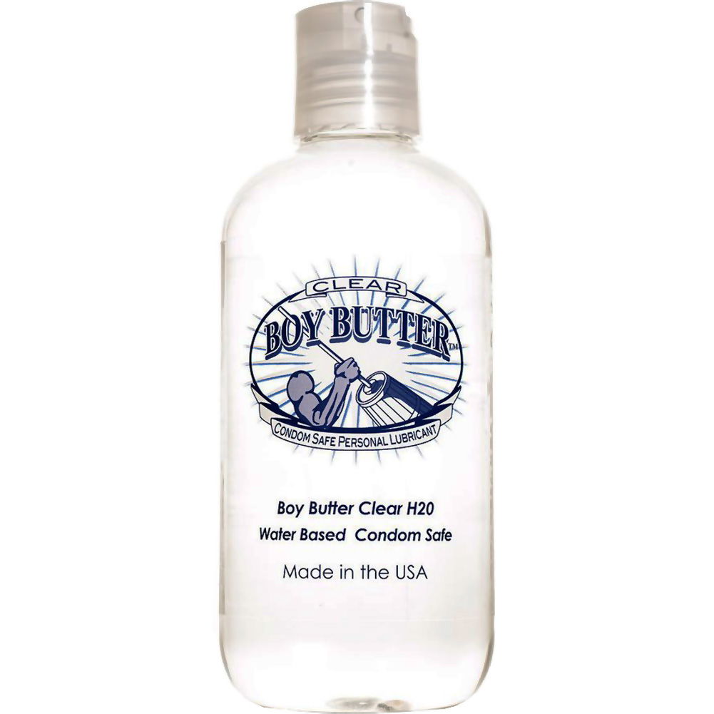 Boy Butter Clear H2O Water Based Condom Safe Invisigel Lubricant, 8 fl