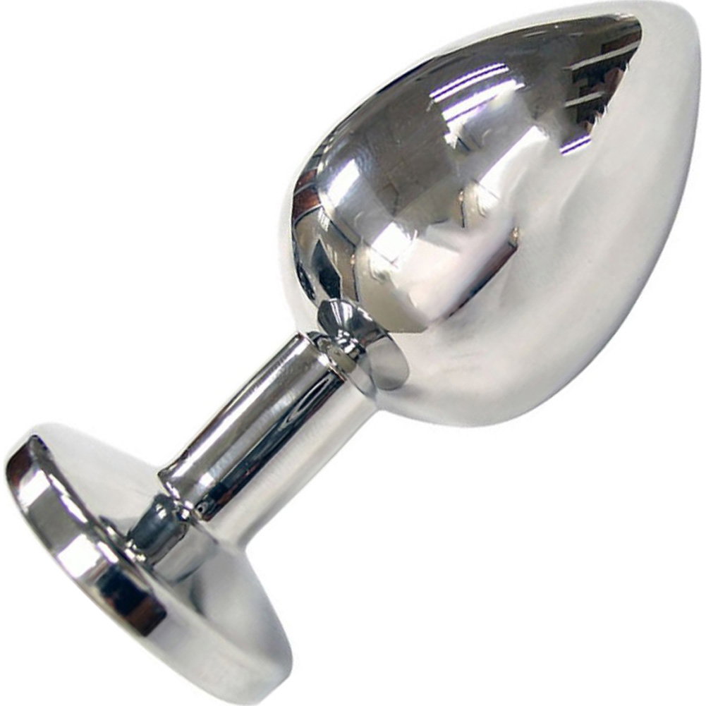 Rouge Garments Stainless Steel Smooth Butt Plug with Jewel, 4", Chrome - dearlady.us Rouge Garments Stainless Steel Smooth Butt Plug with Jewel, 4", Chrome - dearlady.us