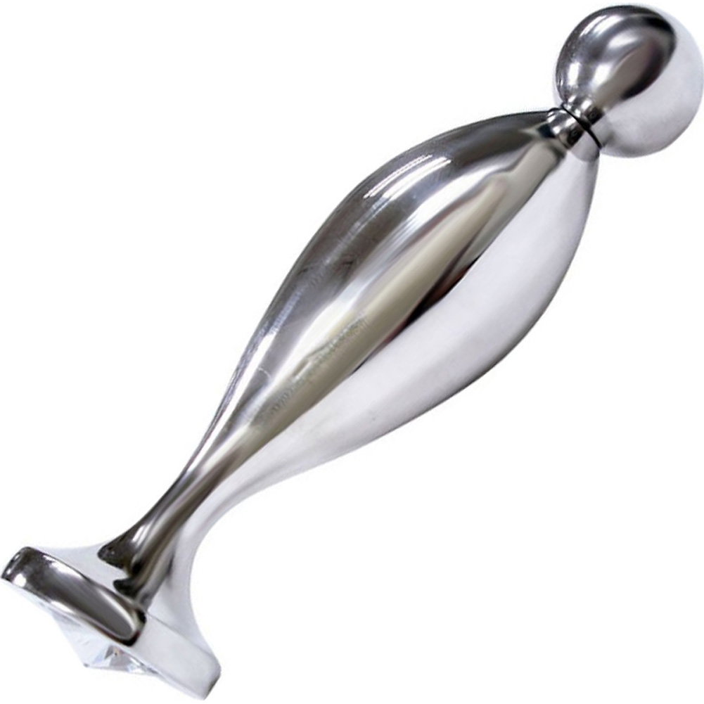 Stainless Steel Fish Tail Butt Plug with Jewel, 4", Chrome - dearlady.us