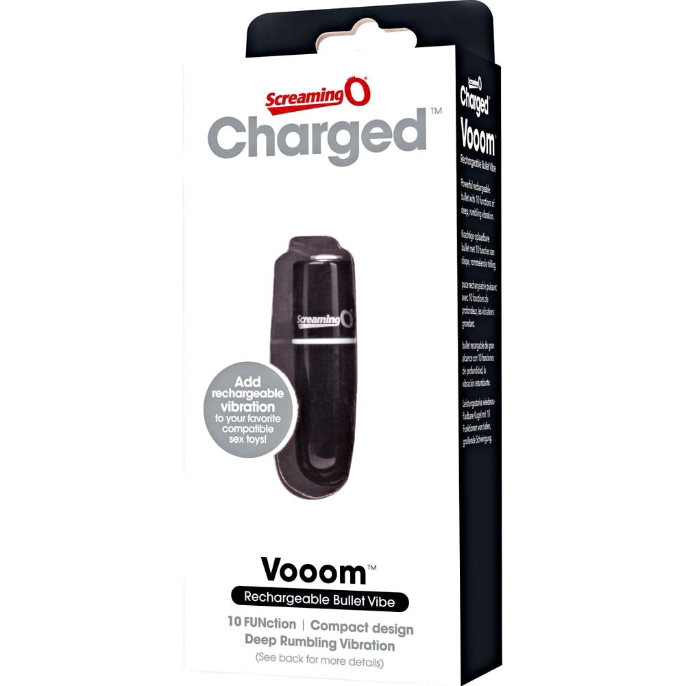 Screaming O Charged Vooom Rechargeable Mini Vibrating Bullet, Black ...