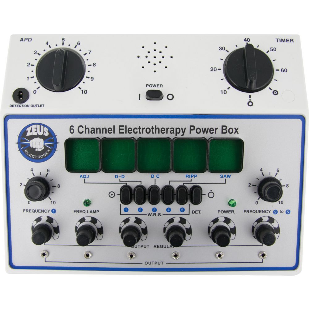 Zeus 6 Channel Electrotherapy Deluxe Power Box with Accessories, Silver ...