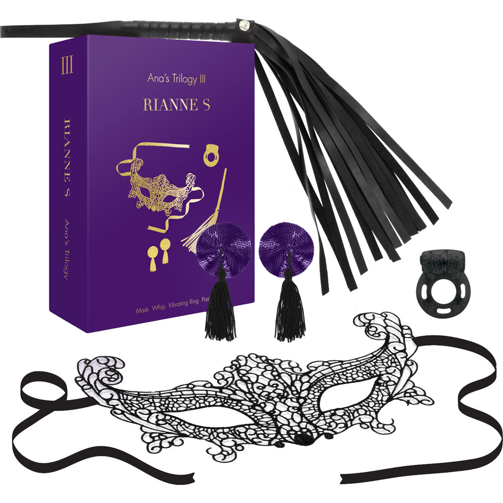 Anas Trilogy Set 3 with Nipple Tassels, Whip, Mask and Vibrating Ring, Purple - dearlady.us Anas Trilogy Set 3 with Nipple Tassels, Whip, Mask and Vibrating Ring, Purple - dearlady.us