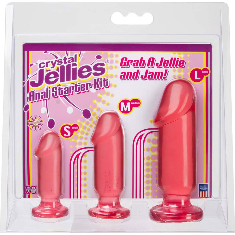 Doc Johnson Crystal Jellies Anal Starter Kit with 3 Butt Plugs, Pink -  dearlady.us