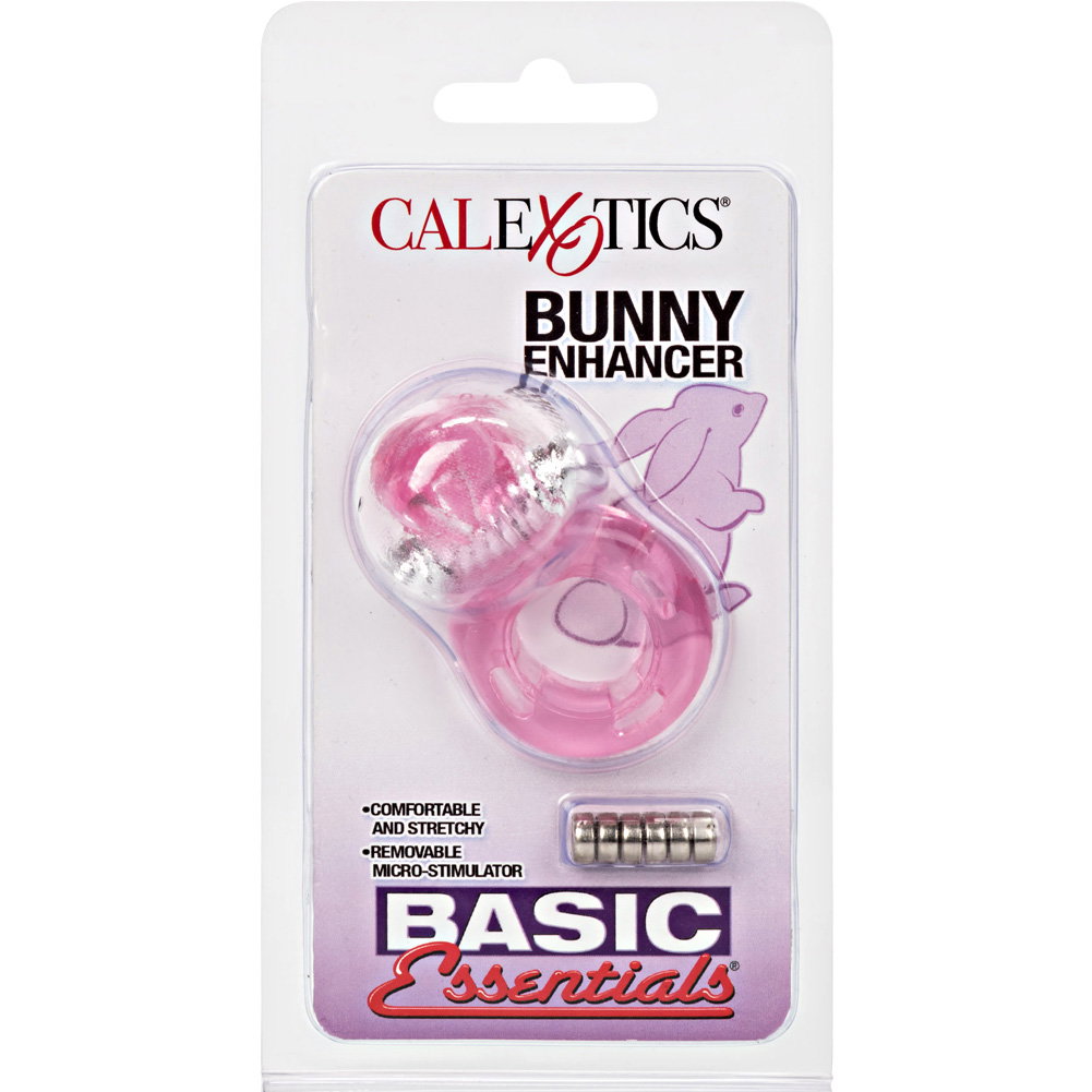 Basic Essentials Bunny Enhancer Vibrating Jelly Ring, Pink - dearlady.us