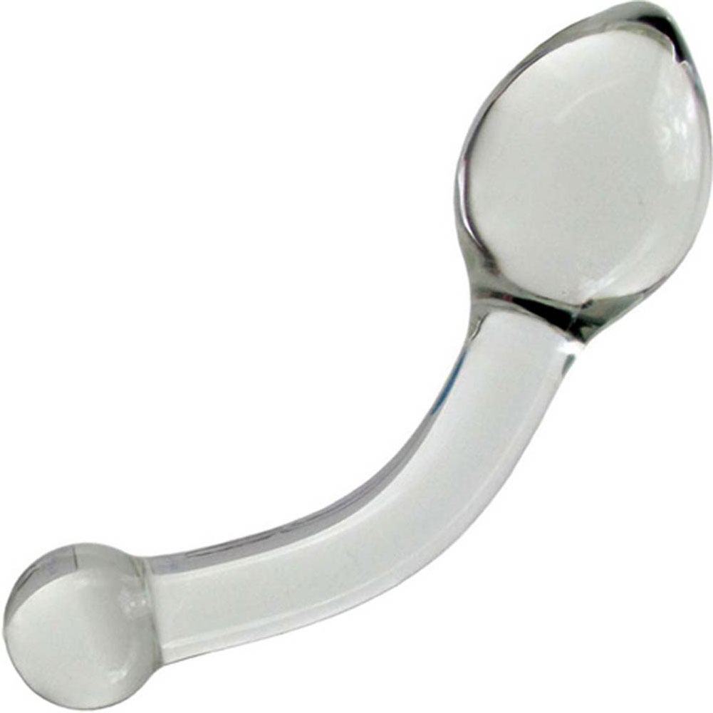 glas Pure Indulgence Anal Slider Glass Dildo, 7", Clear - dearlady.us