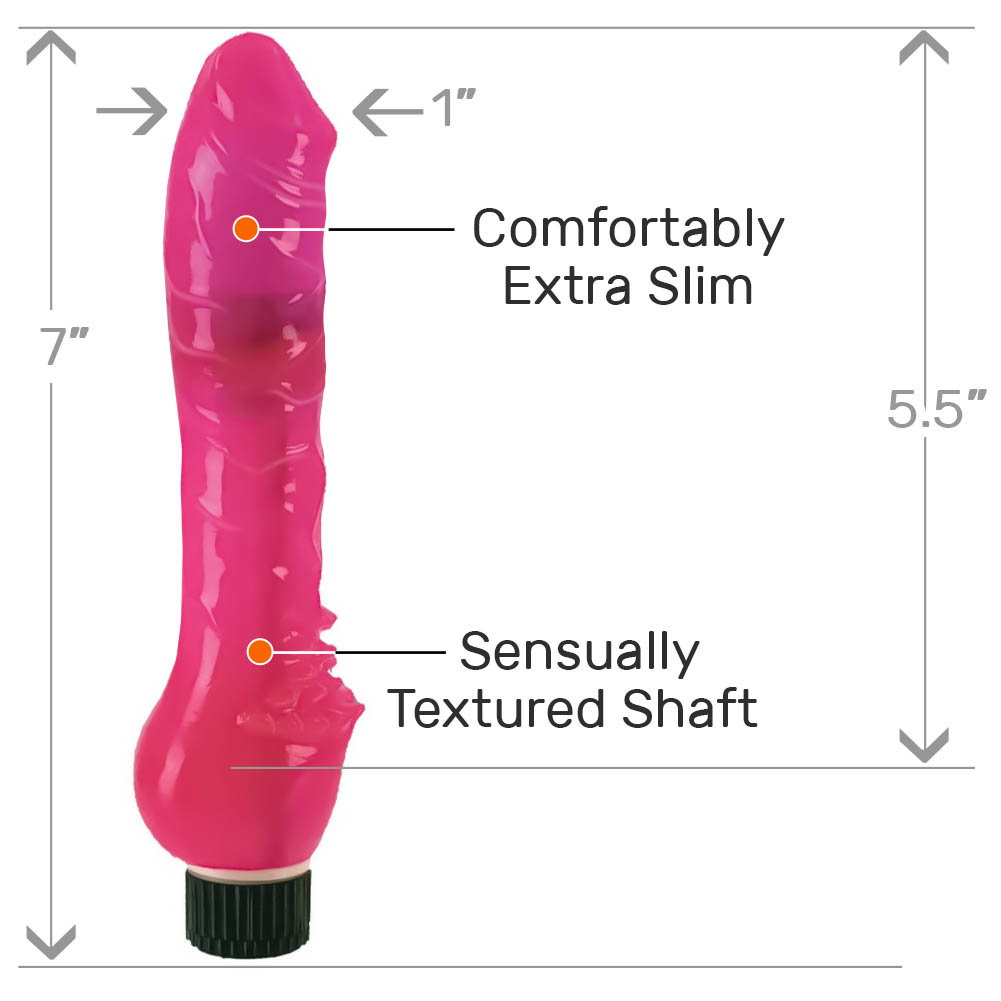 Adam and Eve Eves Slim Pink Pleaser Realistic Vibrator, 7", Pink - dearlady.us Adam and Eve Eves Slim Pink Pleaser Realistic Vibrator, 7", Pink - dearlady.us
