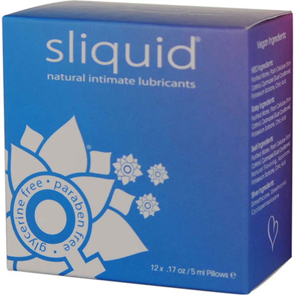 Sliquid Organics Natural Intimate Lubricants 017 Floz 5 Ml Pillows Cube Pack Of 12 8949