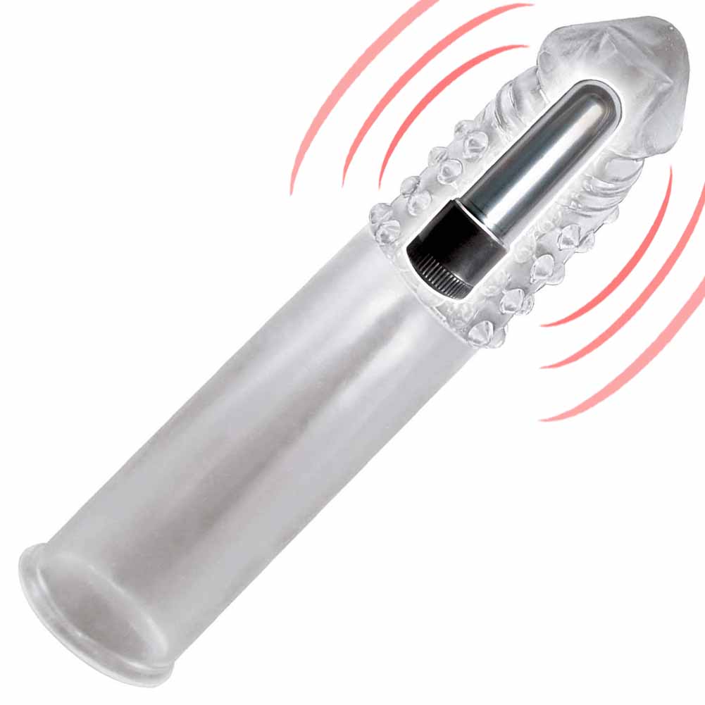 20 cm sex doll Vibrating Penis Extension Sleeve Condom Light Blue main image 1