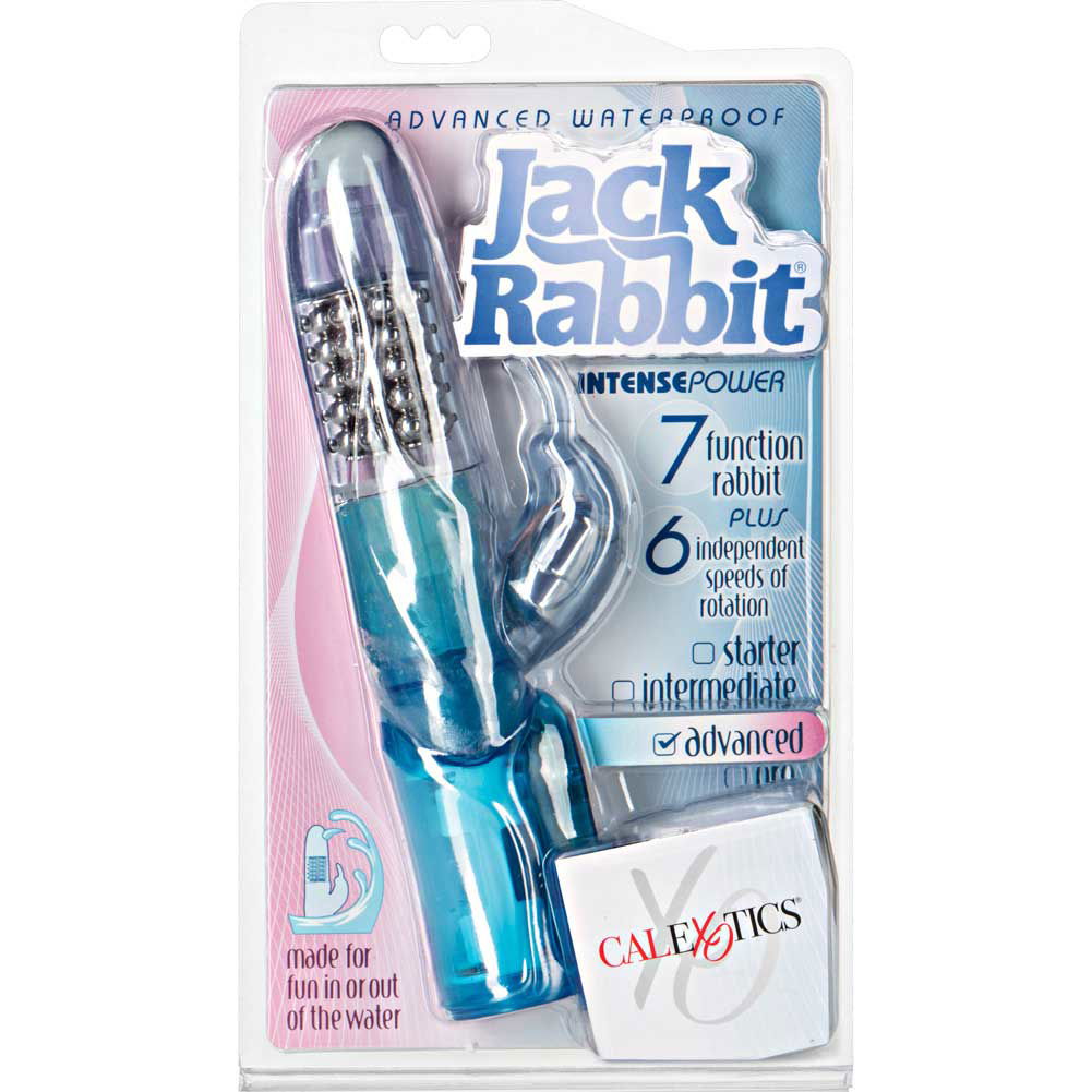 Calexotics Advanced Waterproof Jack Rabbit Vibe With Floating Beads 9 5 Blue