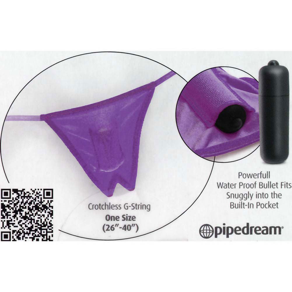 Neon Vibrating Crotchless Panty and Pasties Set, Purple