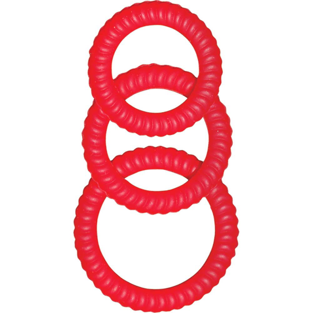 Ram Ultra Cocksweller Silicone Penis Ring Red