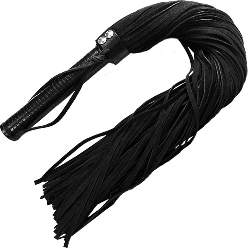 Rouge Suede Flogger with Leather Handle, 27, Black 