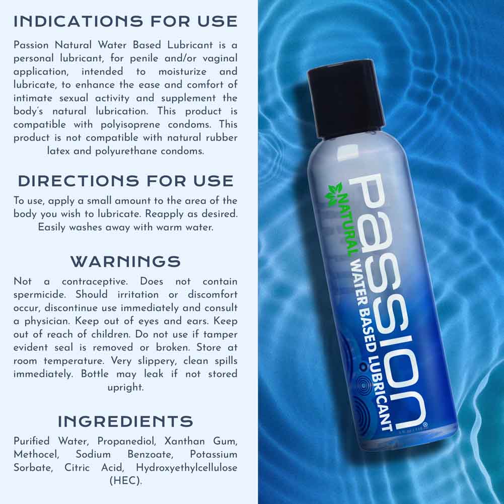 Passion Natural Water-Based Personal Lubricant, 4 fl.oz (118 mL) -  dearlady.us
