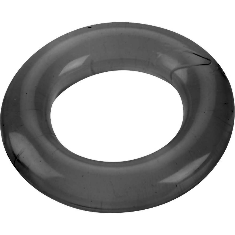 Spartacus Flexible Elastomer Round Donut Penis Ring, Black - dearlady.us