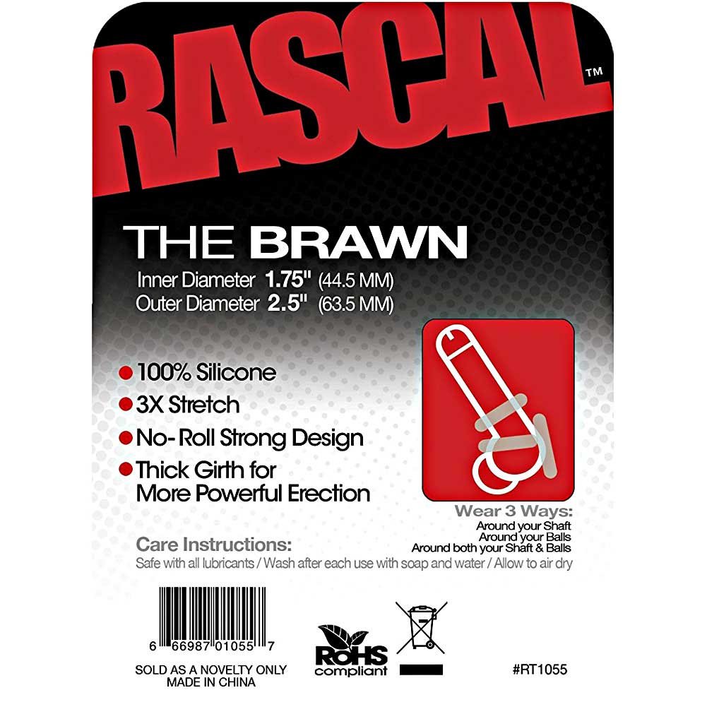Rascal Brawn Silicone Penis Ring 25 Cloudy Clear