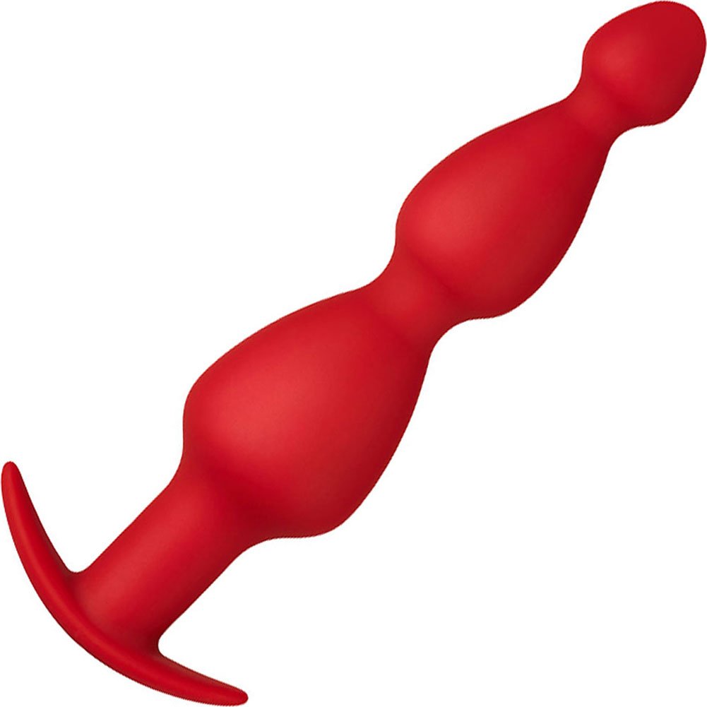 Forto F-52 Cone Beads Anal Plug, 7.5", Red