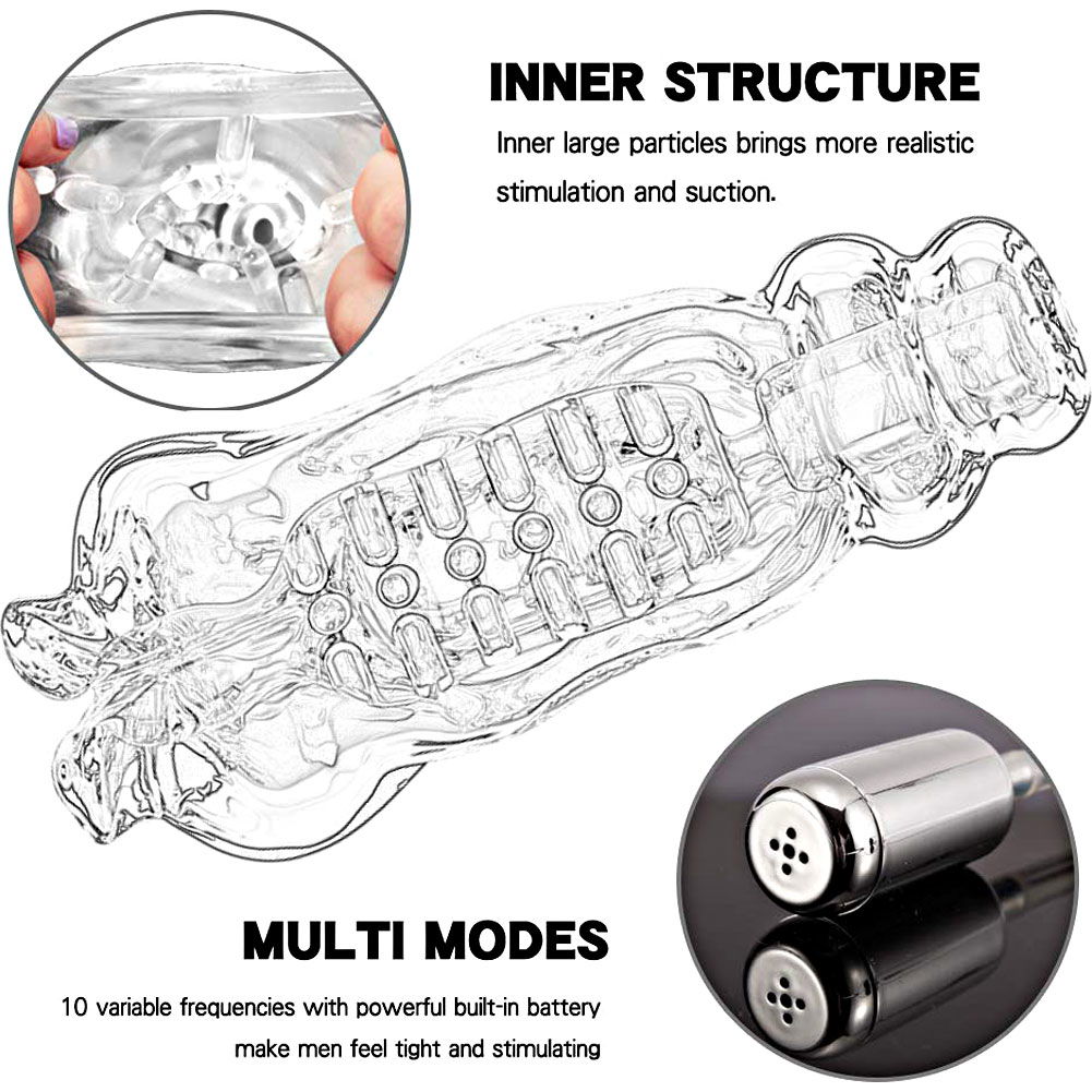 Adam and Eve Vibrating and Sucking Stroker, Clear - dearlady.us