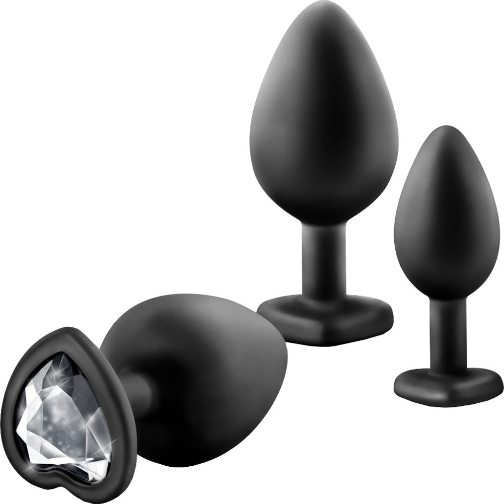 Luxe Bling Tapered Silicone Butt Plug Training Kit, Black/White -  dearlady.us