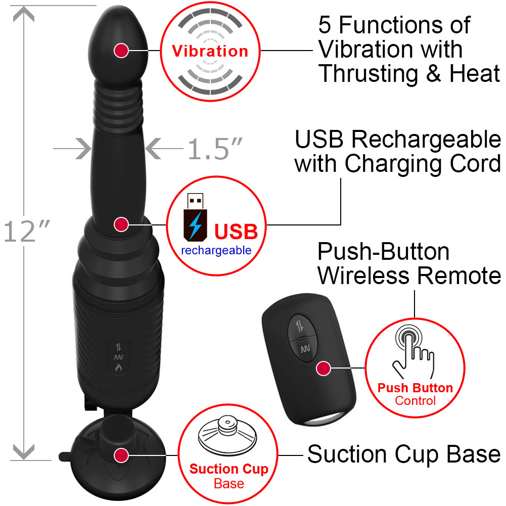 Anal Fantasy Elite Rechargeable Vibrating Ass Thruster, 12", Black - dearlady.us Anal Fantasy Elite Rechargeable Vibrating Ass Thruster, 12", Black - dearlady.us