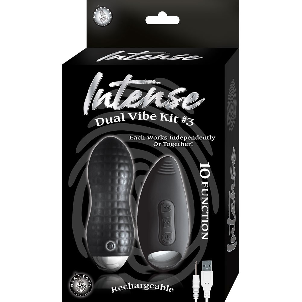 Intense Dual Vibe Kit 3 With Rechargeable Silicone Massagers Matte