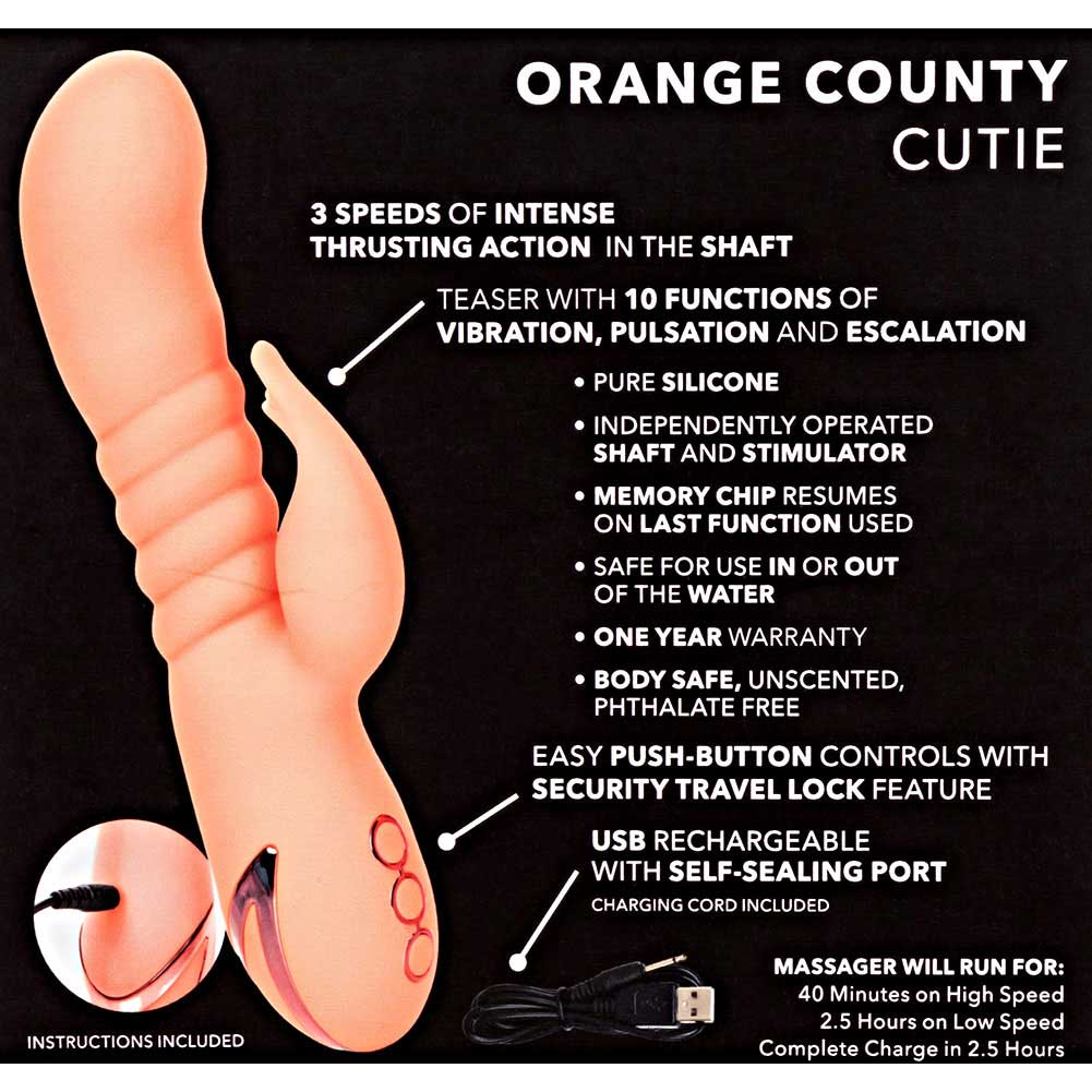 California Dreaming Orange County Cutie Rabbit Vibrator, 9", Creamsicle - dearlady.us California Dreaming Orange County Cutie Rabbit Vibrator, 9", Creamsicle - dearlady.us