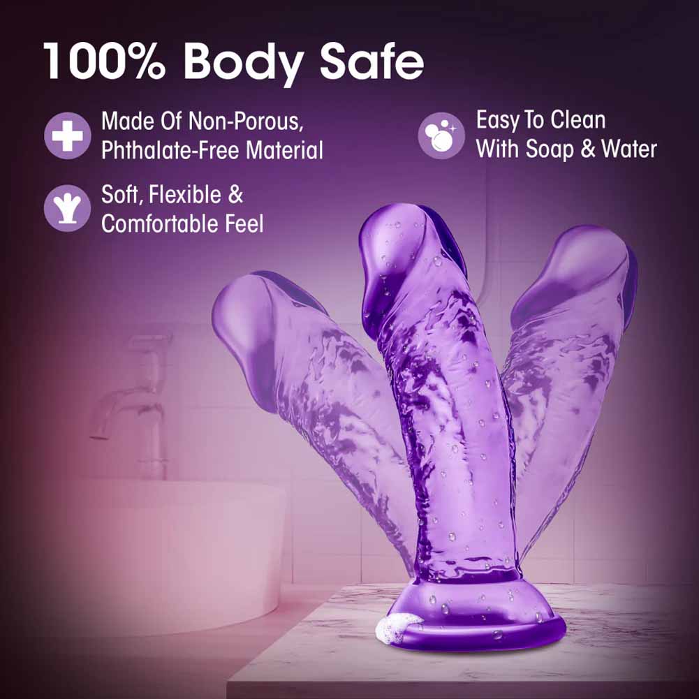 B Yours Sweet N Dildo with Suction Cup, 4", Purple - dearlady.us